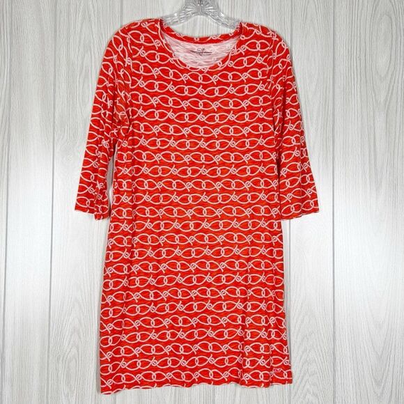 Vineyard Vines Dresses & Skirts - Vineyard Vines | Orange / White Knotted Rope Print Dress Size Medium
